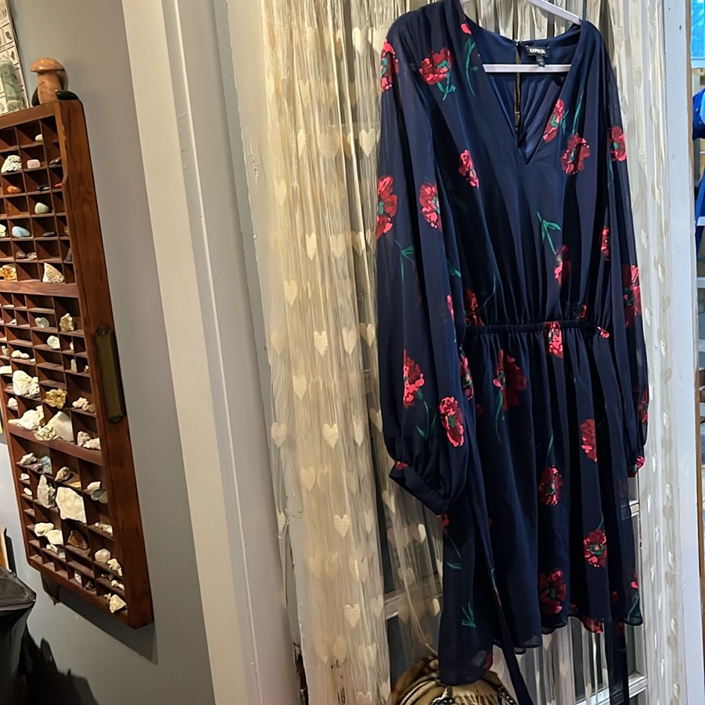 Express size L navy blue dress